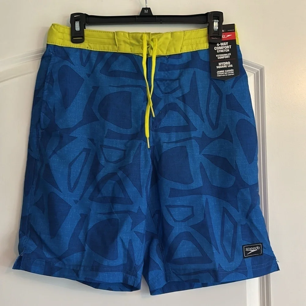NWT Speedo Men's Swim Trunk Knee Length Boardshort Bondi Printed, 20